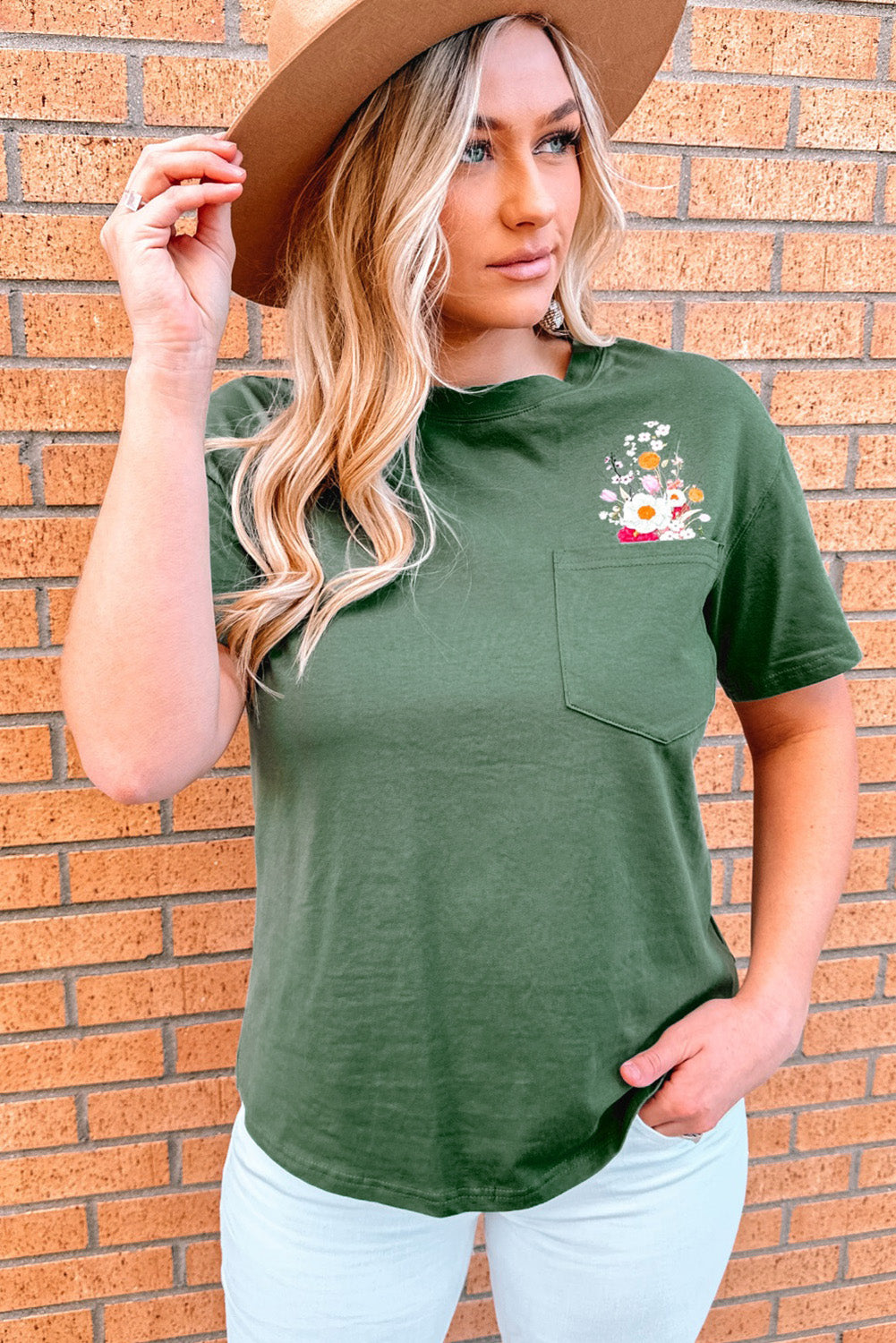 Graphic Round Neck Pocket Tee Graphic Round Neck Pocket Tee